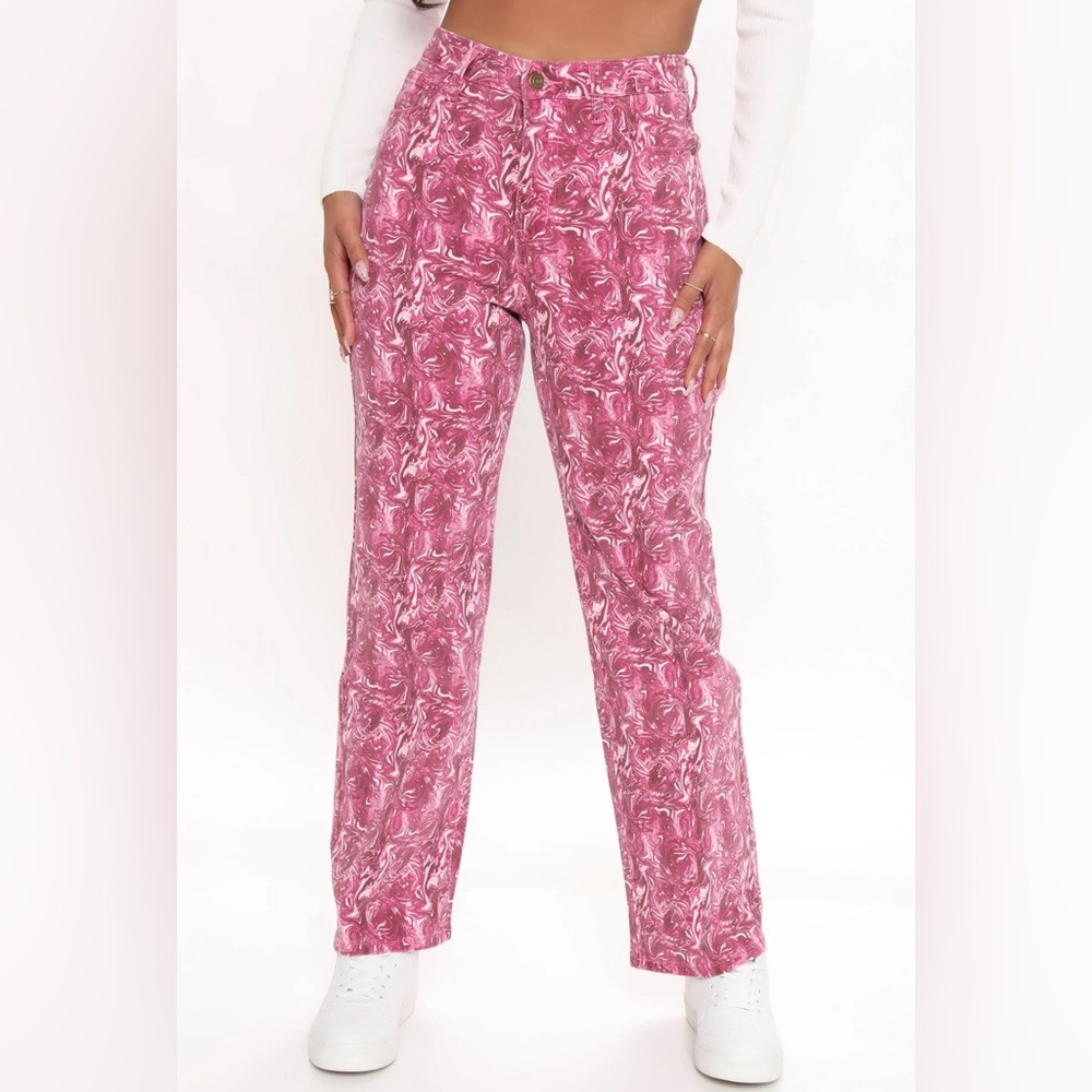 Fashion Nova All In The Swirl Straight Leg Jeans